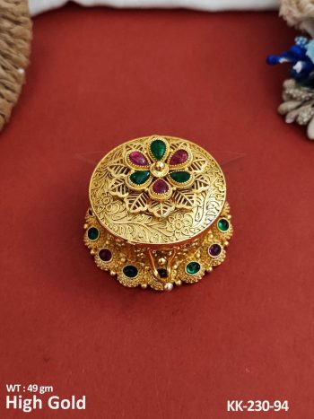 Antique Circle Shape Sindoor Box