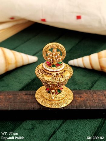 Antique Designer Fancy Multi Color Stone Sindoor Box For Gifting
