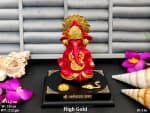 Golden Grace on Red Devotion Lord Ganpati Idol