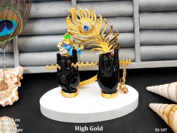 Small Krishna Black Hand with Peacock Feather & Krishan Face Idol