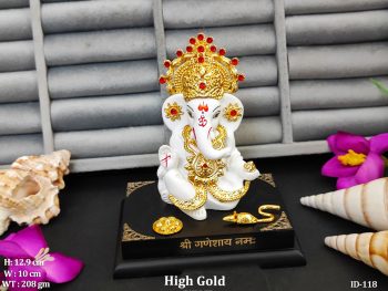 Lord Ganesha with a Royal Touch Pure White Ganpati Idol