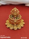 Temple Design Rajwadi Sindoor Box with Peacock Motif