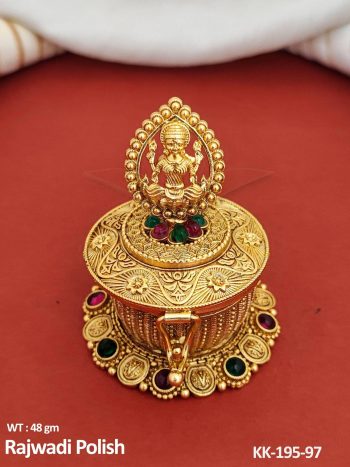 Temple Laxmi ji Round Shape Sindoor Box