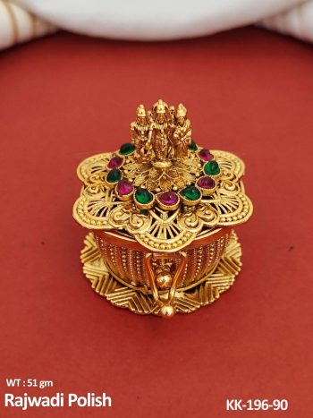 Temple Rajwadi Polished Sindoor Box