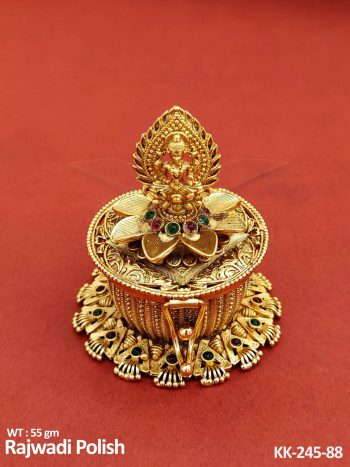 Laxmi Temple Rajwadi Polished Sindoor Box