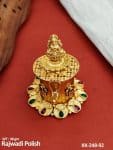 Laxmi ji Temple Style Gold Sindoor Box