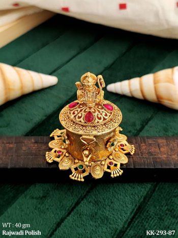 Temple Gold Look Sindoor Holder for Mandir Use