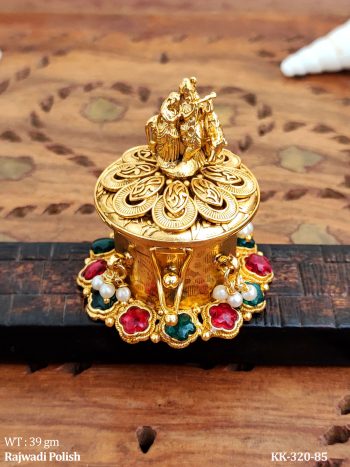 Antique Sindoor Box with Radha Krishna Idol