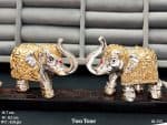 Ornamental Twin Elephants with Antique Gold Finish Perfect for Vastu & Home Décor