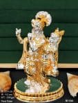 Radha Krishna Idol in Gold and Silver Finish Symbol of Divine Love and Devotion