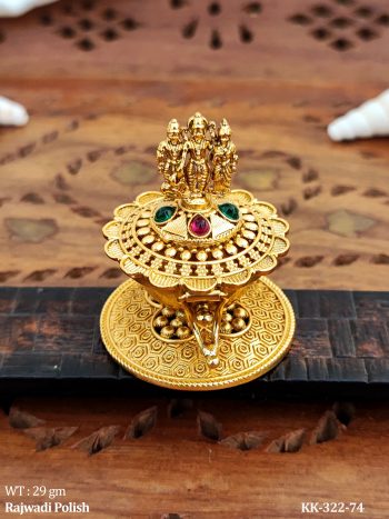 Rajwadi Kumkum Box with Ram Darbar Idol