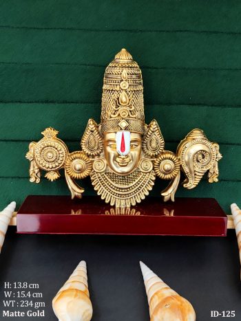 Sri Venkateshwara Swamy Brass Idol The Eternal Lord of Tirumala with Shankha Chakra & Divine Aura