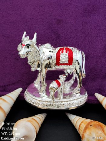Surabhi Cow & Calf Idol Sacred Symbol of Fertility Wealth and Holiness in Vedic and Hindu Traditions