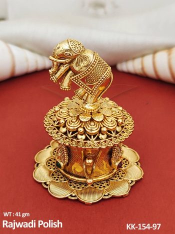 Antique Elephant Style Sindoor Box for Festive Use