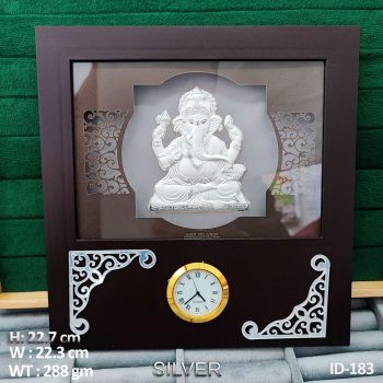 Ganesha Aura 999 Silver Frame with Clock