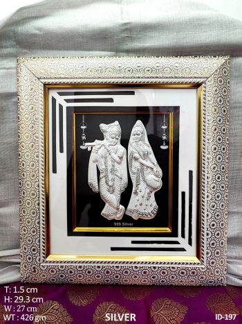 Sacred Love 999 Silver Radha Krishna Decorative Frame
