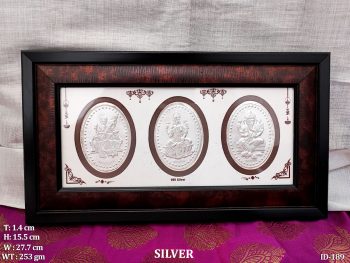 Saraswati Lakshmi Ganesha 999 Silver Frame