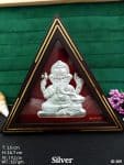 Shree Siddhi Vinayak in Triangle Elegance 999 Silver Vighnaharta Frame