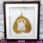 Shri Venkateswara on Peepal Leaf 999 Silver Frame